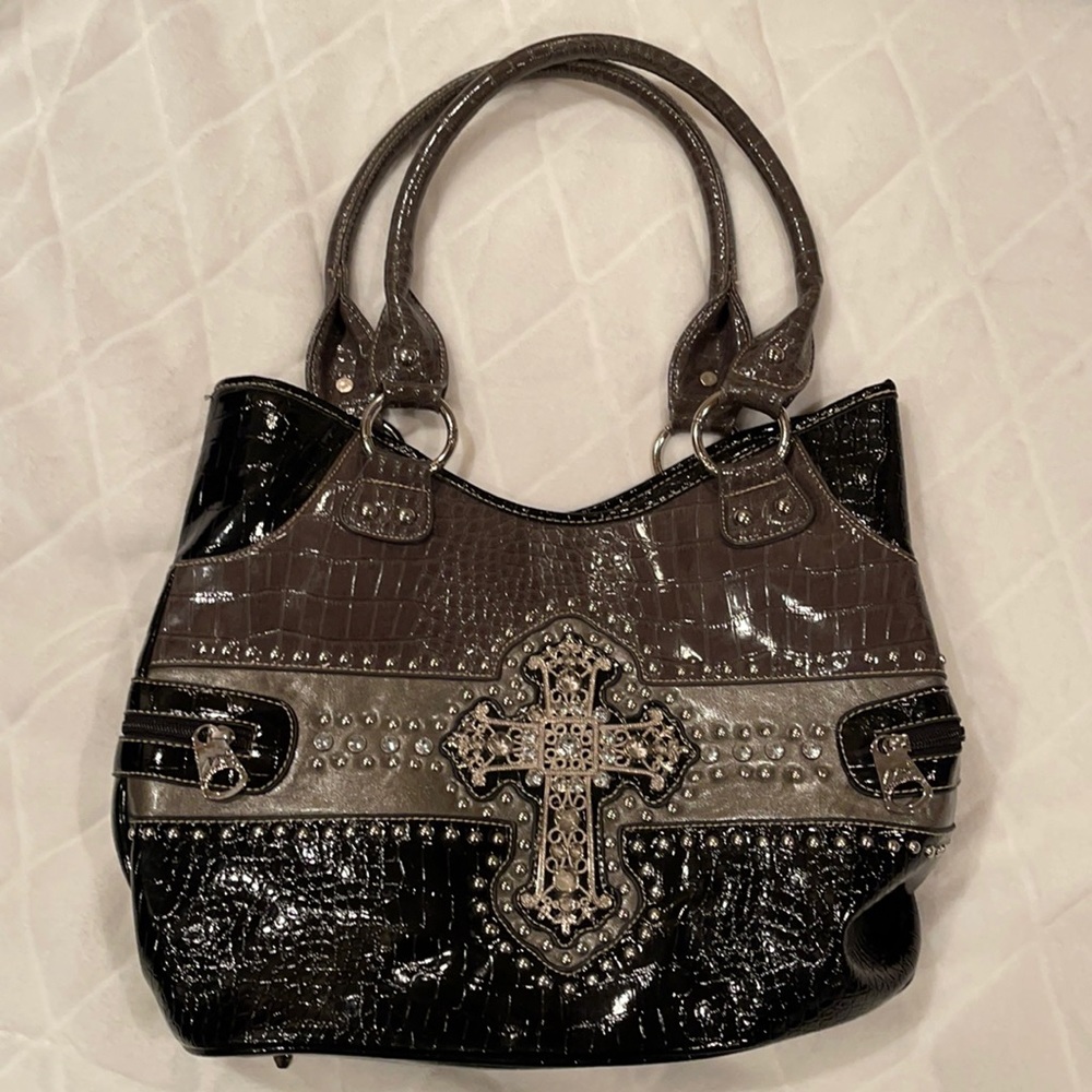 Purse with bling cross detail